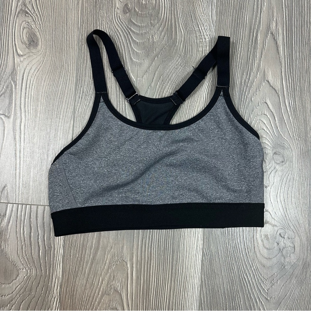 Champion DuoDry Grey & Black Sports Bra with Adjustable Straps Size‎ S